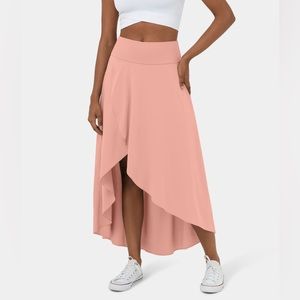 NWT Halara Breezeful High Waisted High Low Ruffle Skirt in Peach Melba -1